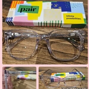 Pair Non Rx Glasses Frames Plus Topper